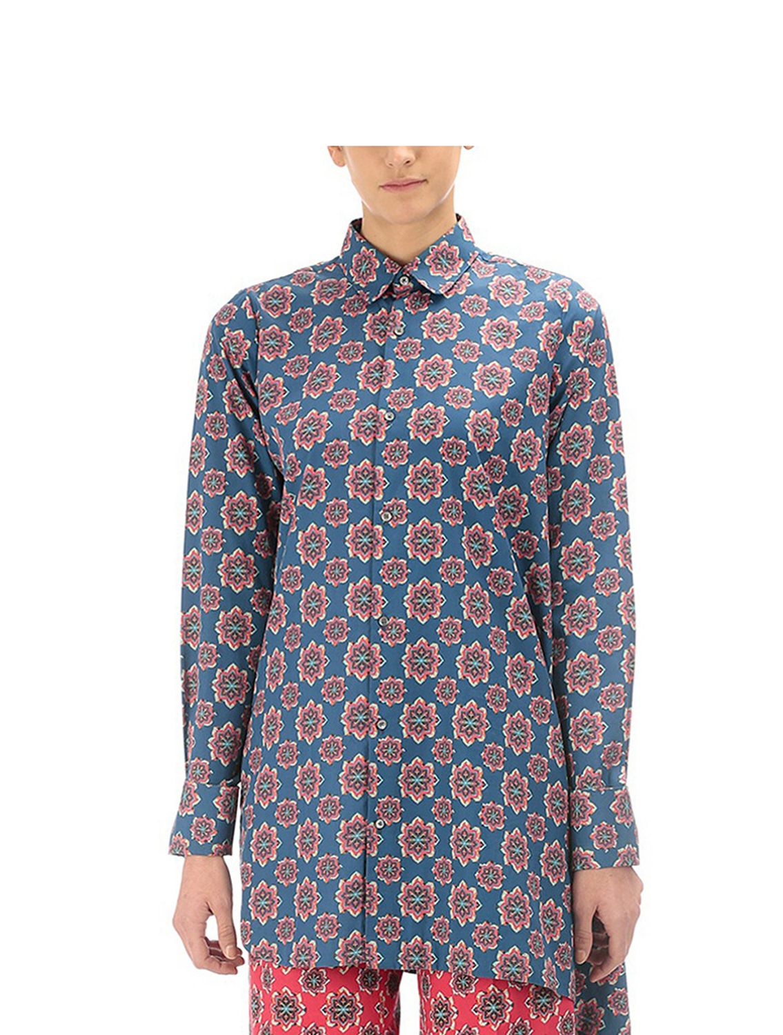 Trigonella Printed Wrap Shirt Front