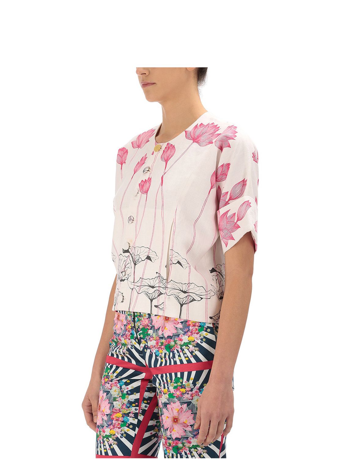 Lotus Linen Crop Top Side