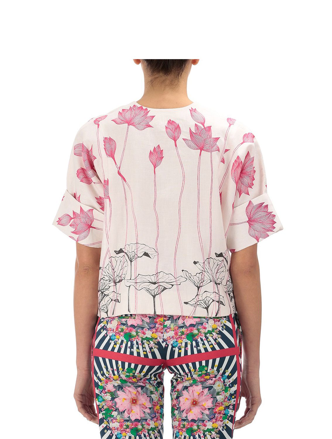 Lotus Linen Crop Top Back