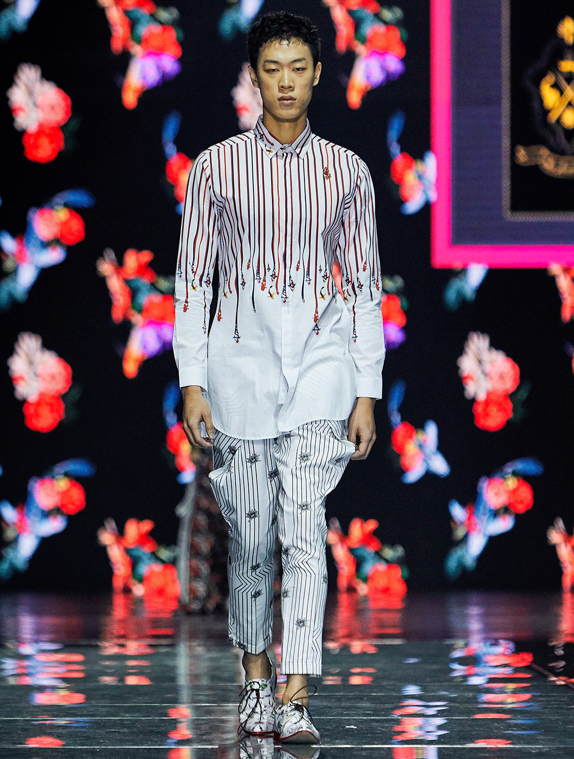 Caspian Falling Fish Shirt Runway