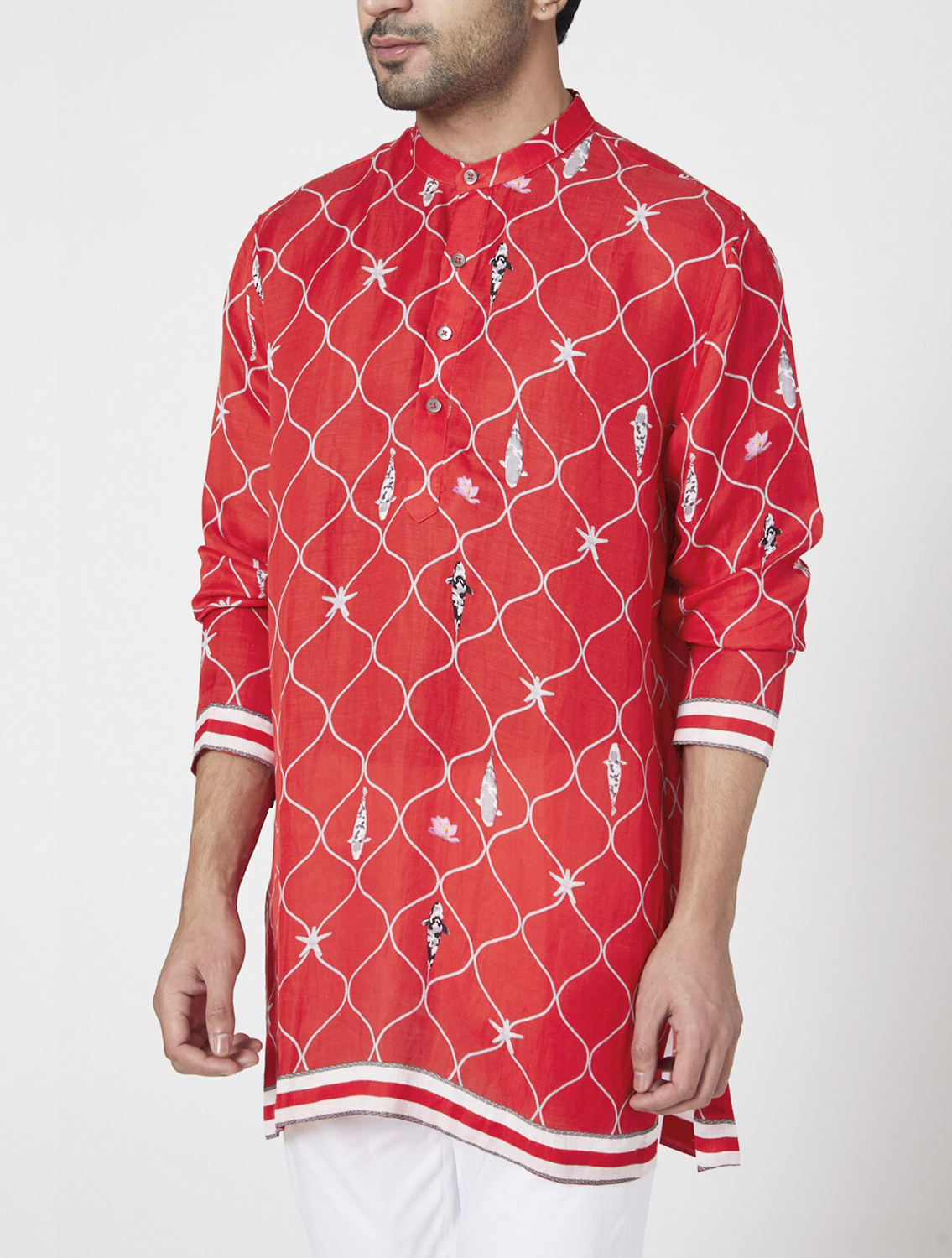Ferdinand Red Silk Kurta