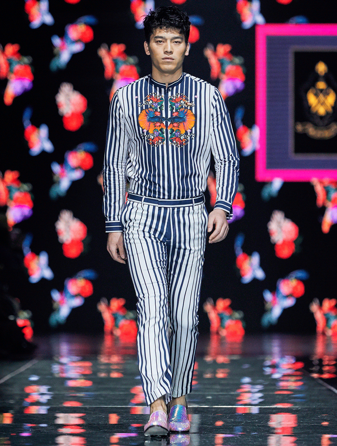 Eric Stripe Trousers Full