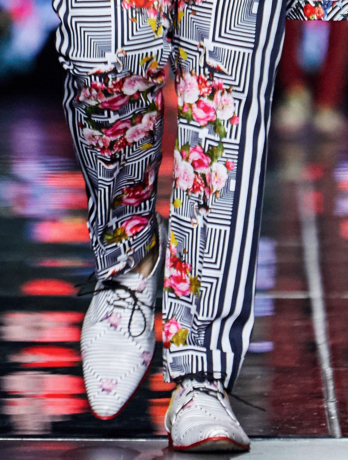 Scallion Florogeometric Printed Trousers