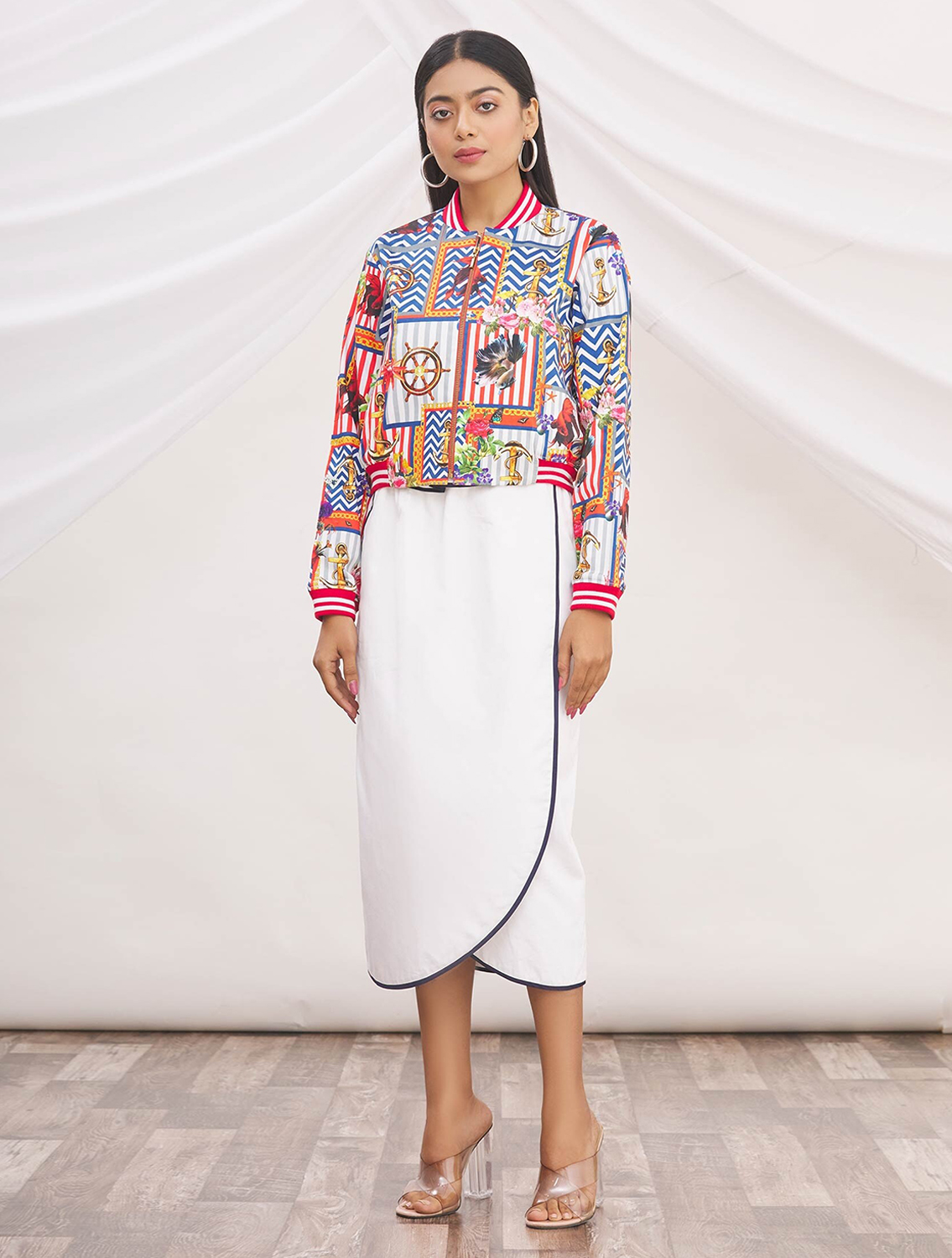Agues MultiColour Crop Bomber Jacket