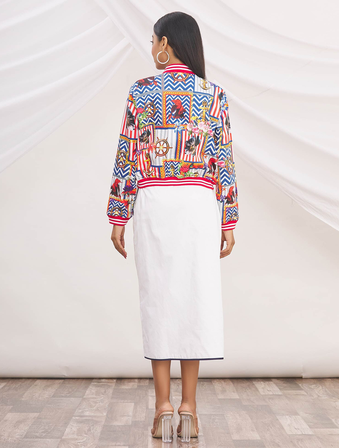 Agues MultiColour Crop Bomber Jacket