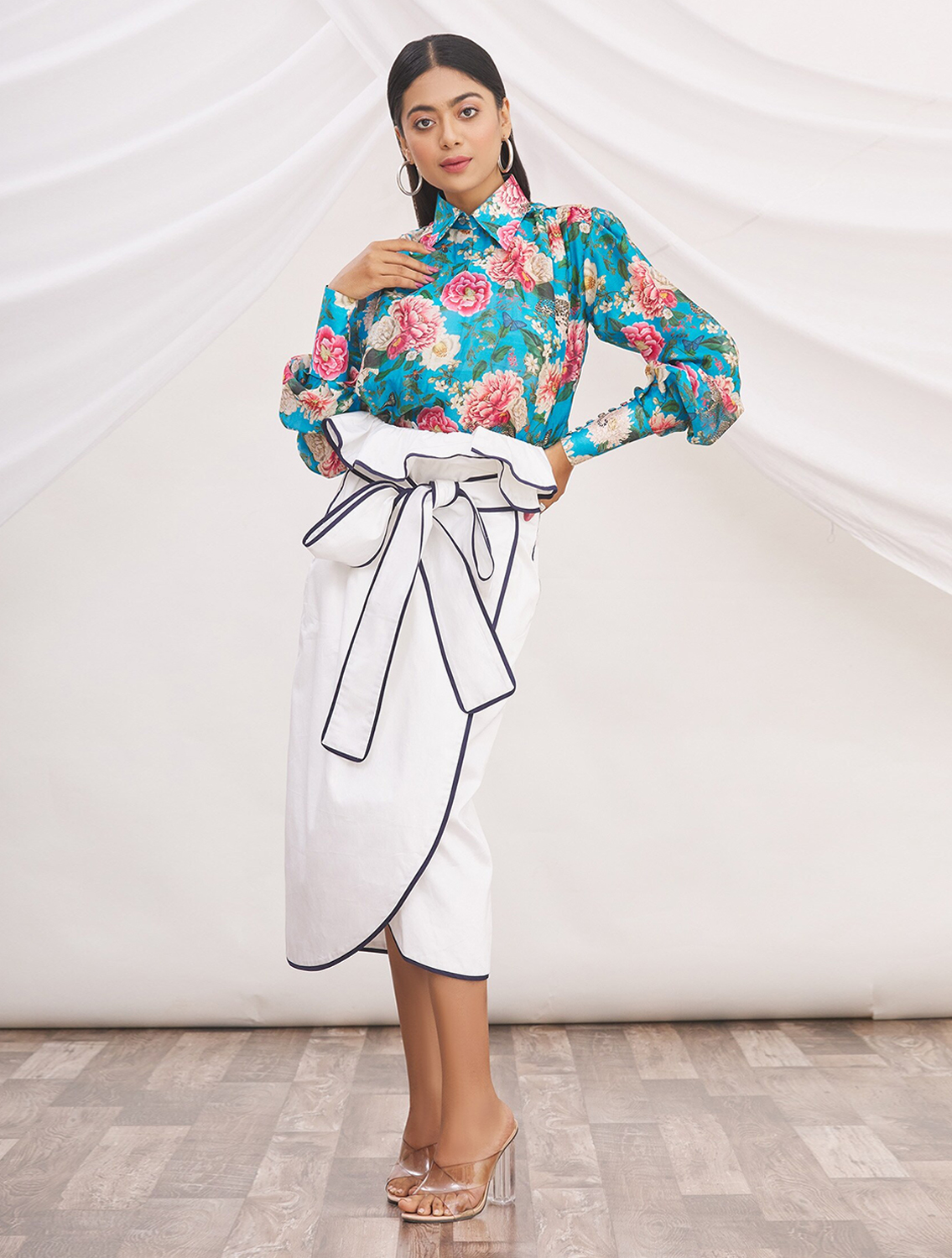 Aphrodite Silk Top and Wrap Skirt Set