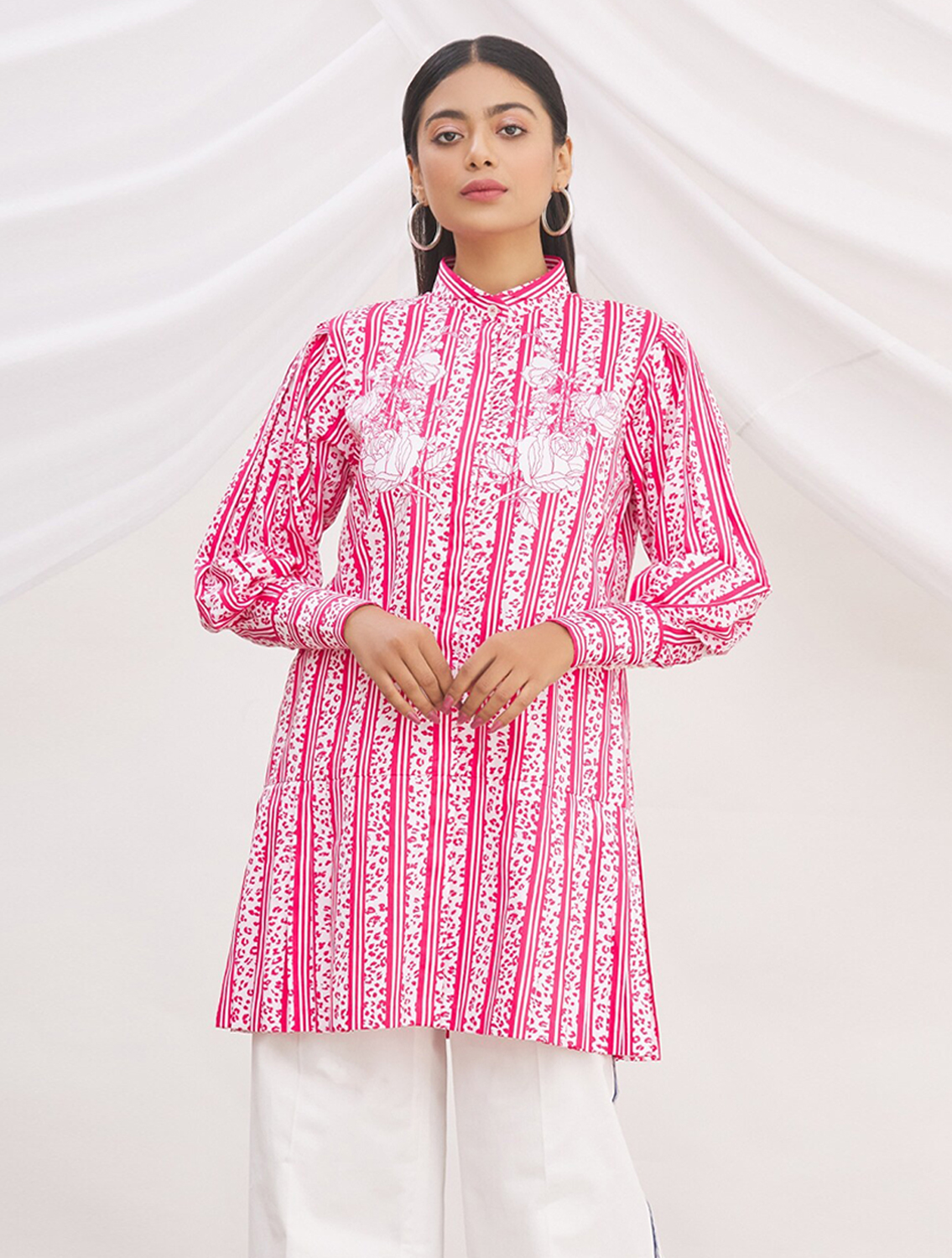 Roselyn Pink Printed Shirtdress