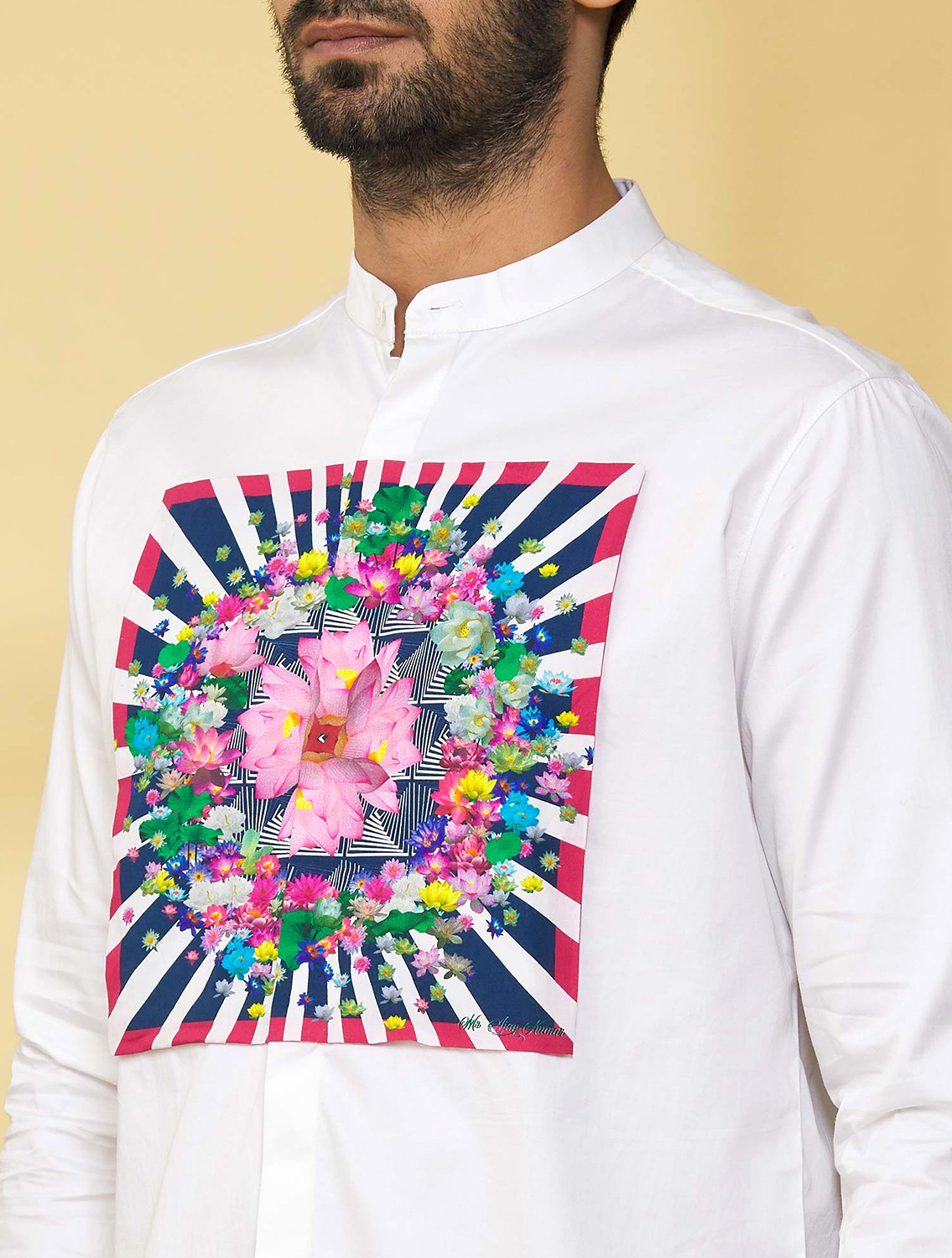 PatKamal White Centre Printed Shirt