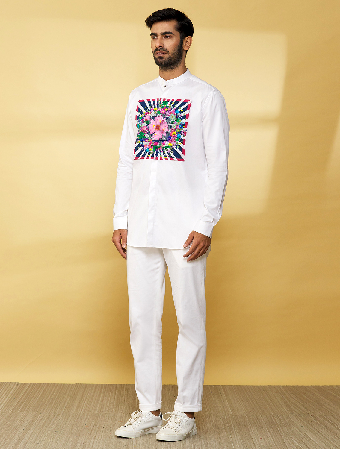 PatKamal White Centre Printed Shirt