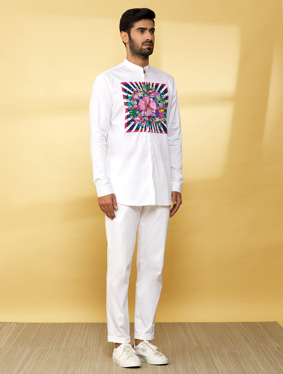 PatKamal White Centre Printed Shirt