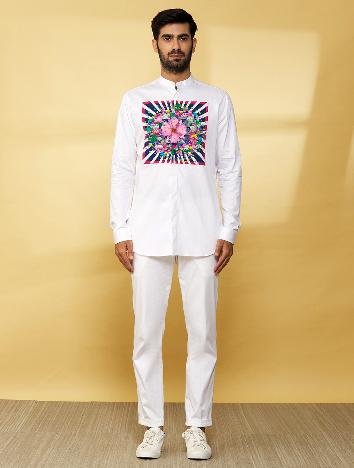 PatKamal White Centre Printed Shirt