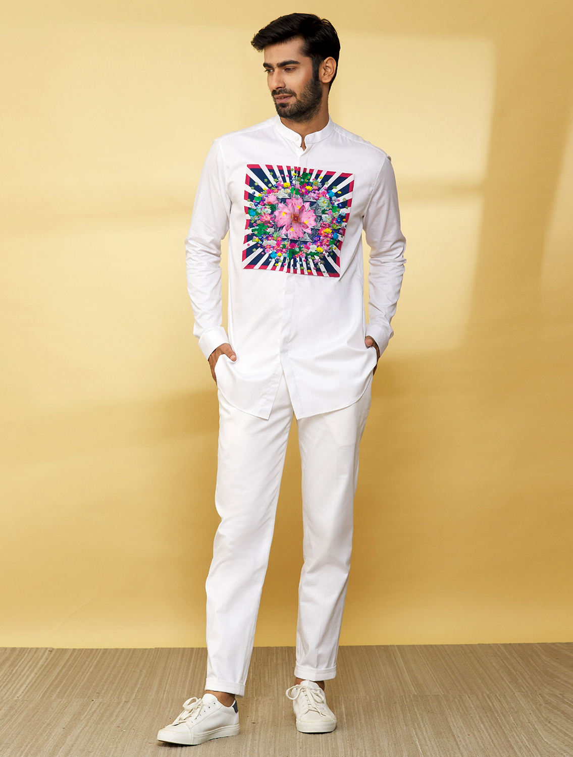 PatKamal White Centre Printed Shirt