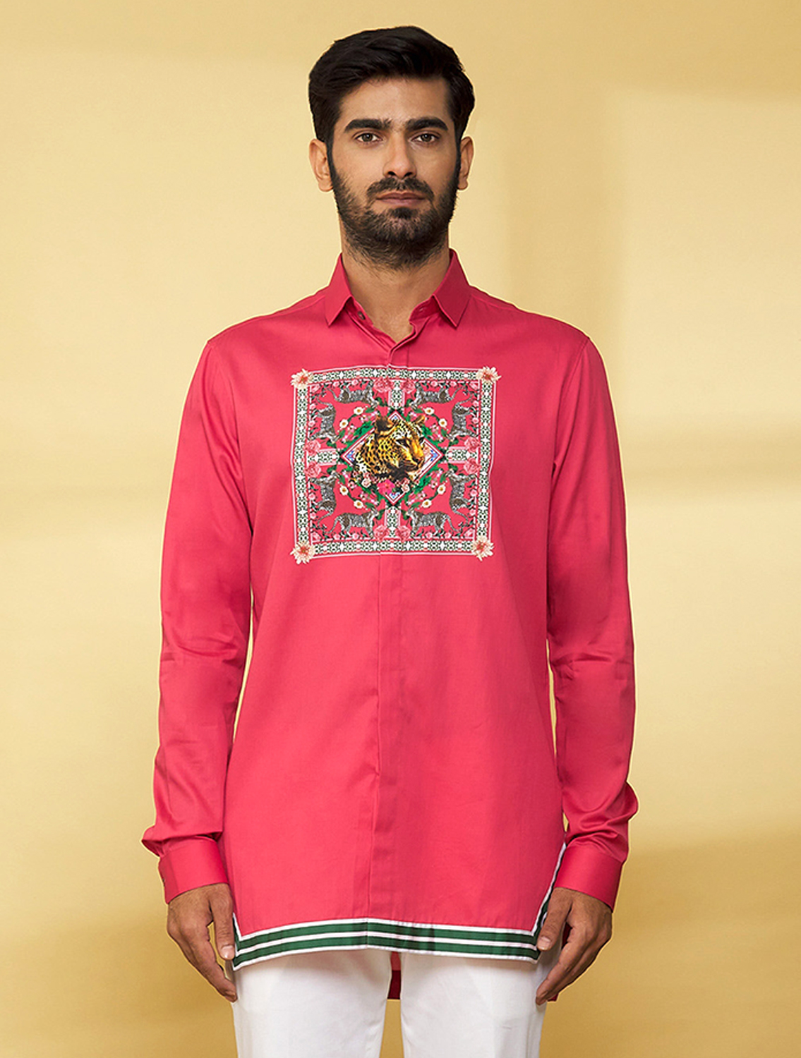 Pink Hem Striper Shirt