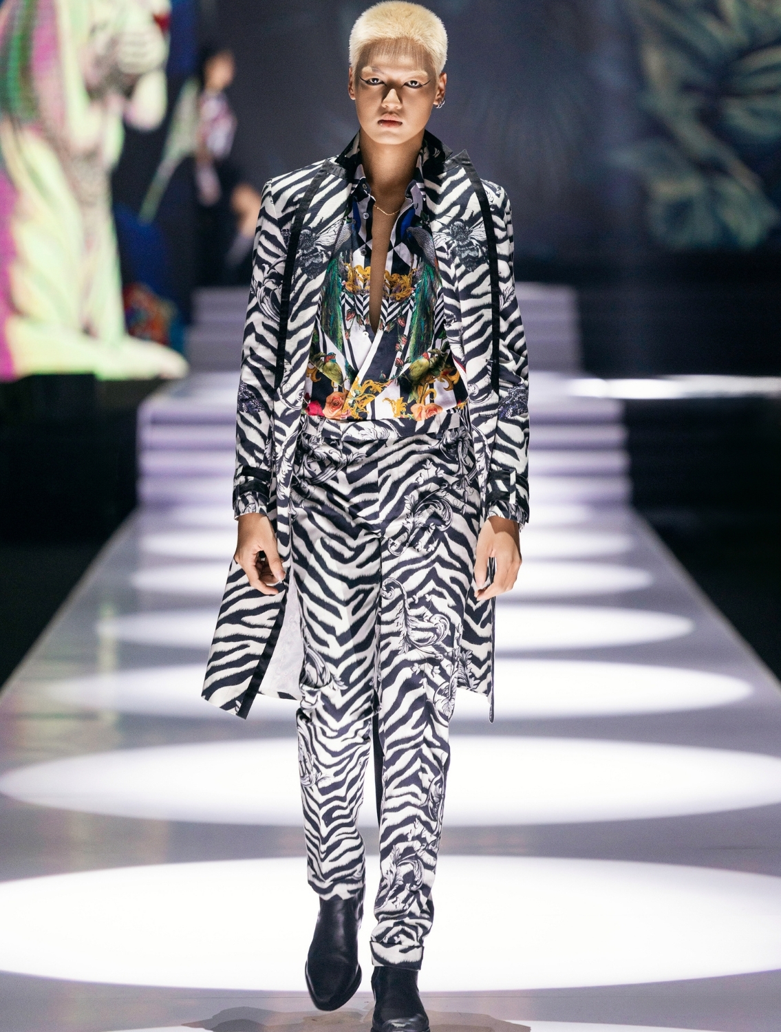 Regis Animal Printed Trenchcoat