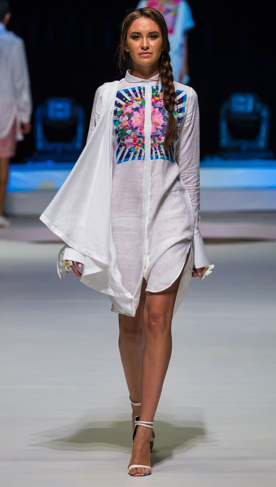 Afrah Linen Cowl Shirt Dress