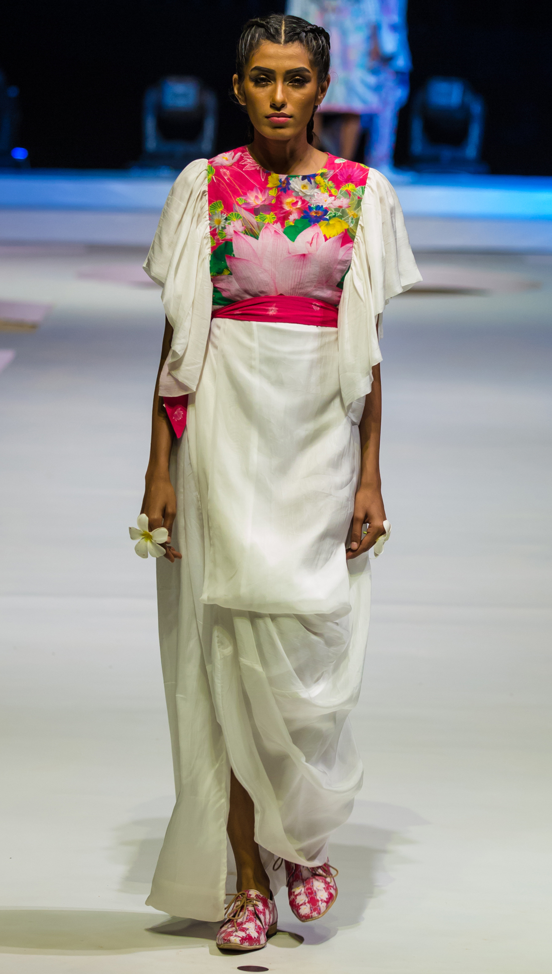 Kriya Waterfall Sleeved Cowl Hem Dress