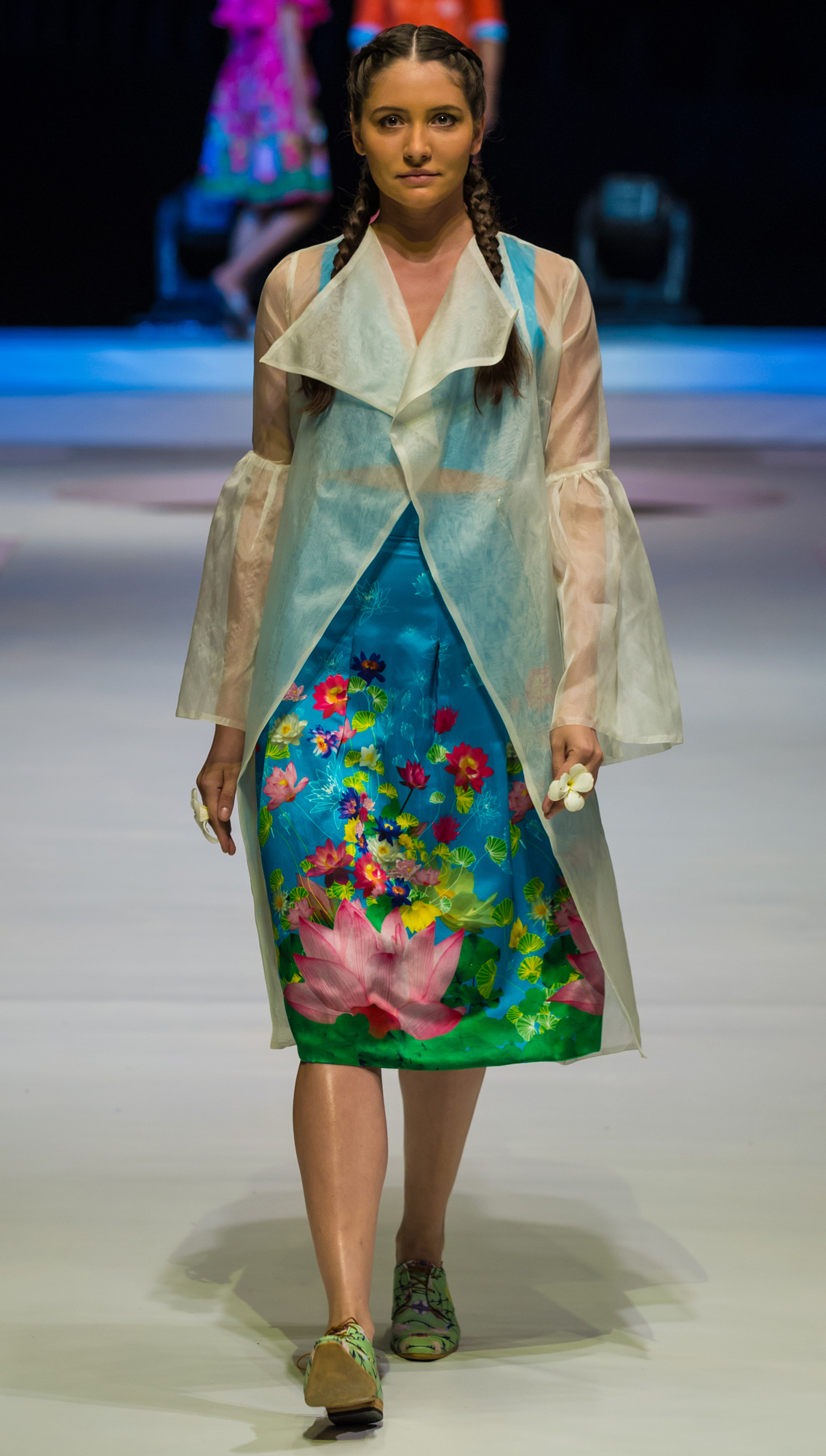 Nowmika Organza Silk Jacket Maya Crop Top Padam Skirt