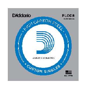 D'Addario, Guitar Strings, Plain Steel .008 PL008 @390