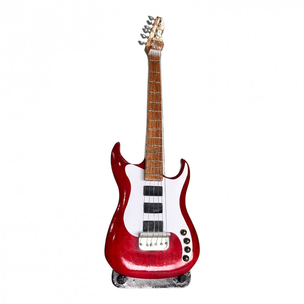 Image of Premium Handcrafted Red Electric Guitar Miniature