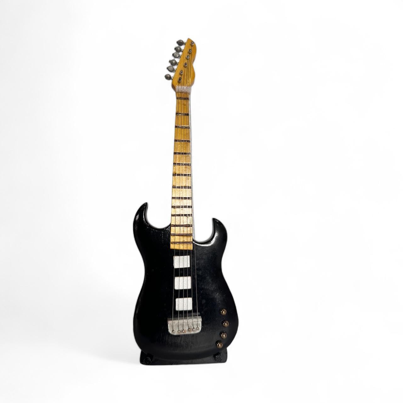Premium Handcrafted Black Electric Guitar Miniature