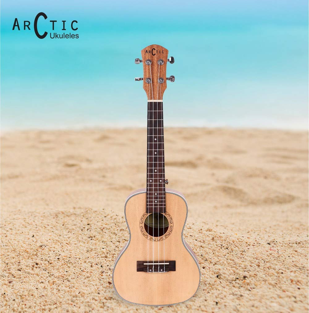 Arctic AC-UK24SPR Concert Ukulele Kit with Bag and String Set Natural