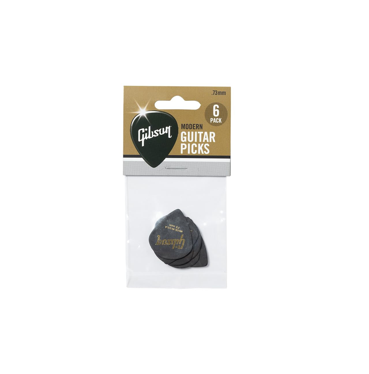 Gibson Gear APRM6-73 Modern Picks pack of 6 Pcs 073 mm Black Color