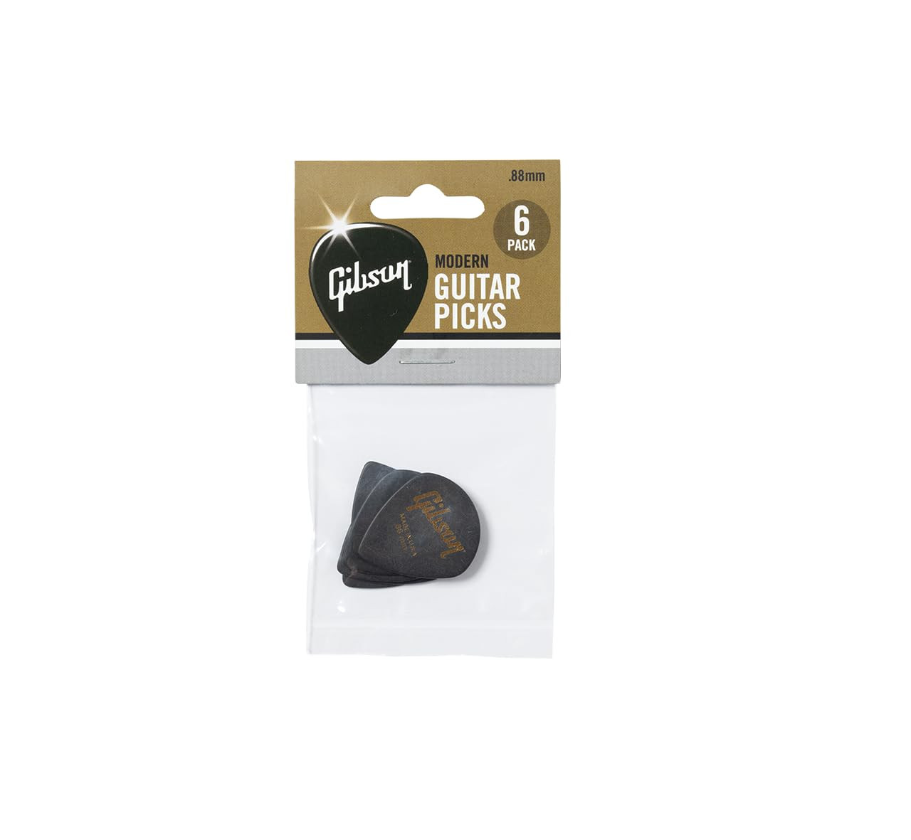 Gibson Gear APRM6-88 Modern Picks pack of 6 Pcs 088 mm Black Color