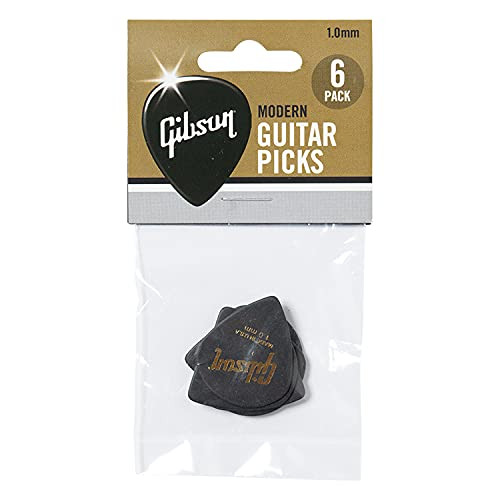 Gibson Gear APRM6-100 Modern Picks pack of 6 Pcs 1 mm Black Color