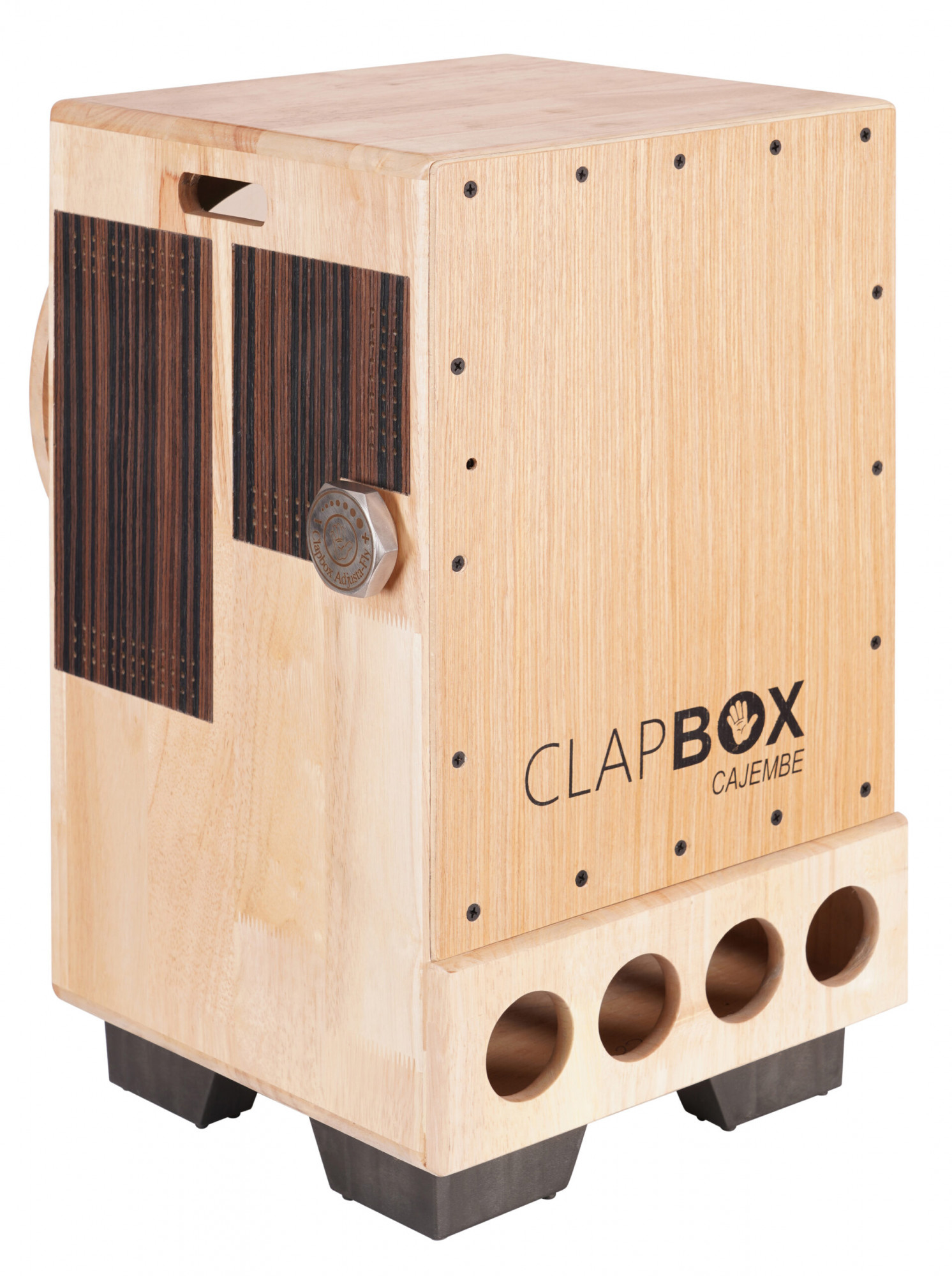 Clapbox Cajembe Cajon 4 instruments in 1 - Rubber wood H50 W30 L30 3 Internal Snares Natural