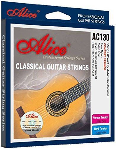 Alice AC-130H Classical Guitar Clear Nylon Strings Set Hard Tension