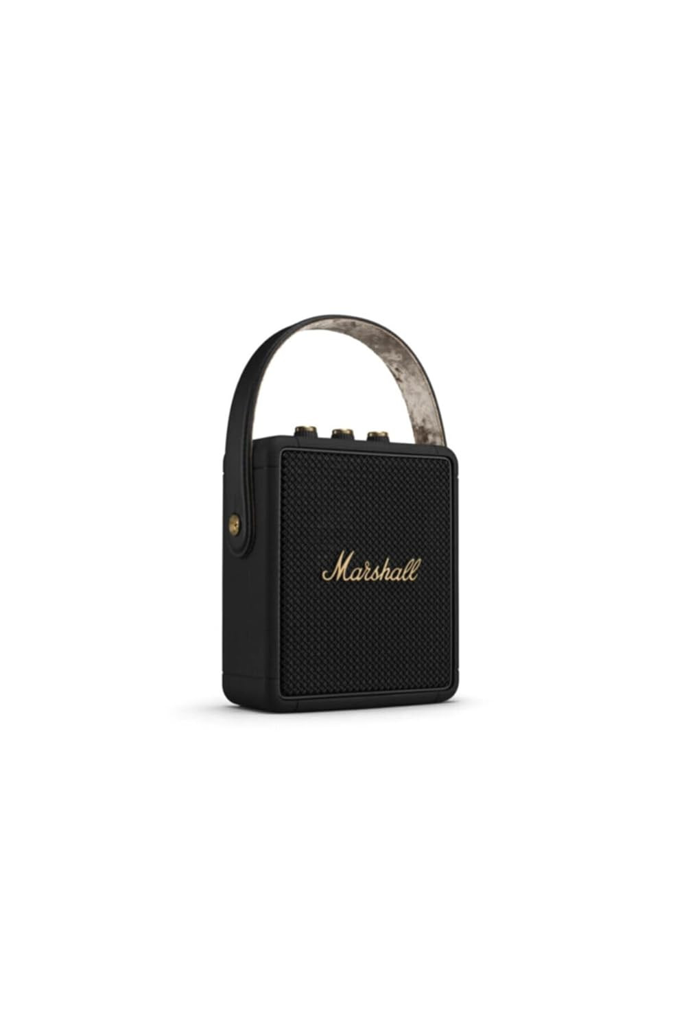 Marshall Stockwell II Portable Bluetooth Speaker with 20 Hours of Portable Playtime 360 Sound Water-Resistant IPX4 Black Brass