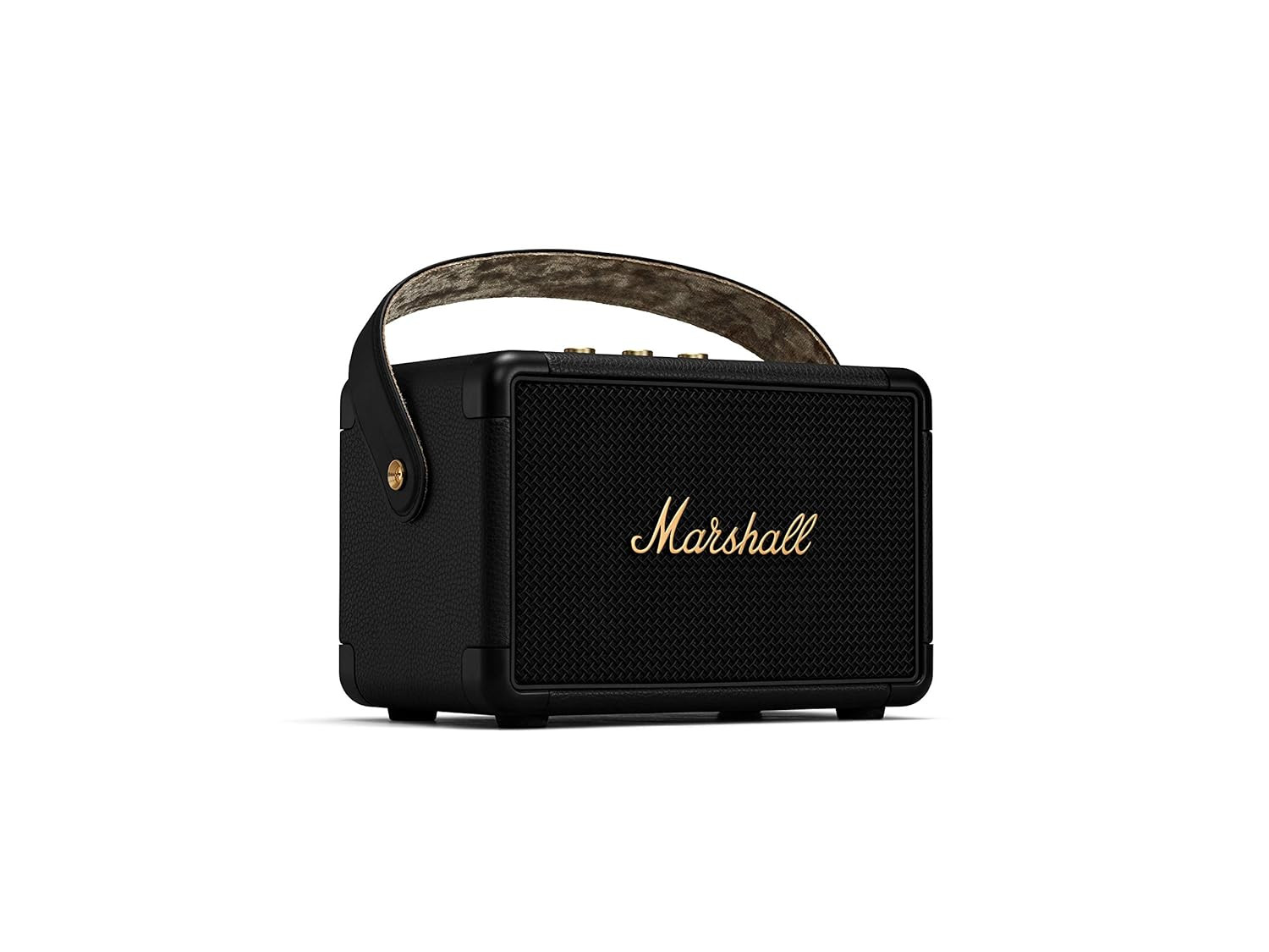 Marshall Kilburn II Portable Bluetooth Speaker with 20 Hours of Portable Playtime 360 Sound Water-Resistant IPX2 Black Brass