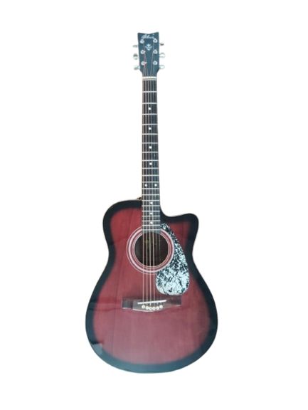 Hobmer 250 Semi acoustic Guitar Design 40  Red and Black  With Case