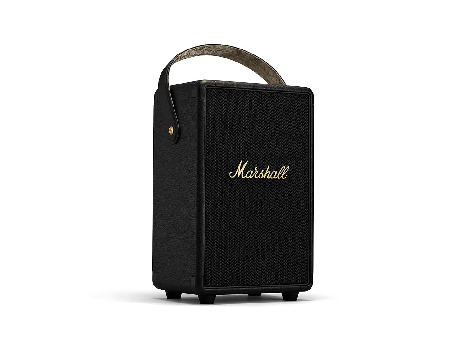 Marshall Tufton Portable Bluetooth Speaker with 20 Hours of Portable Playtime 360 Sound Water-Resistant IPX2 - Black Brass