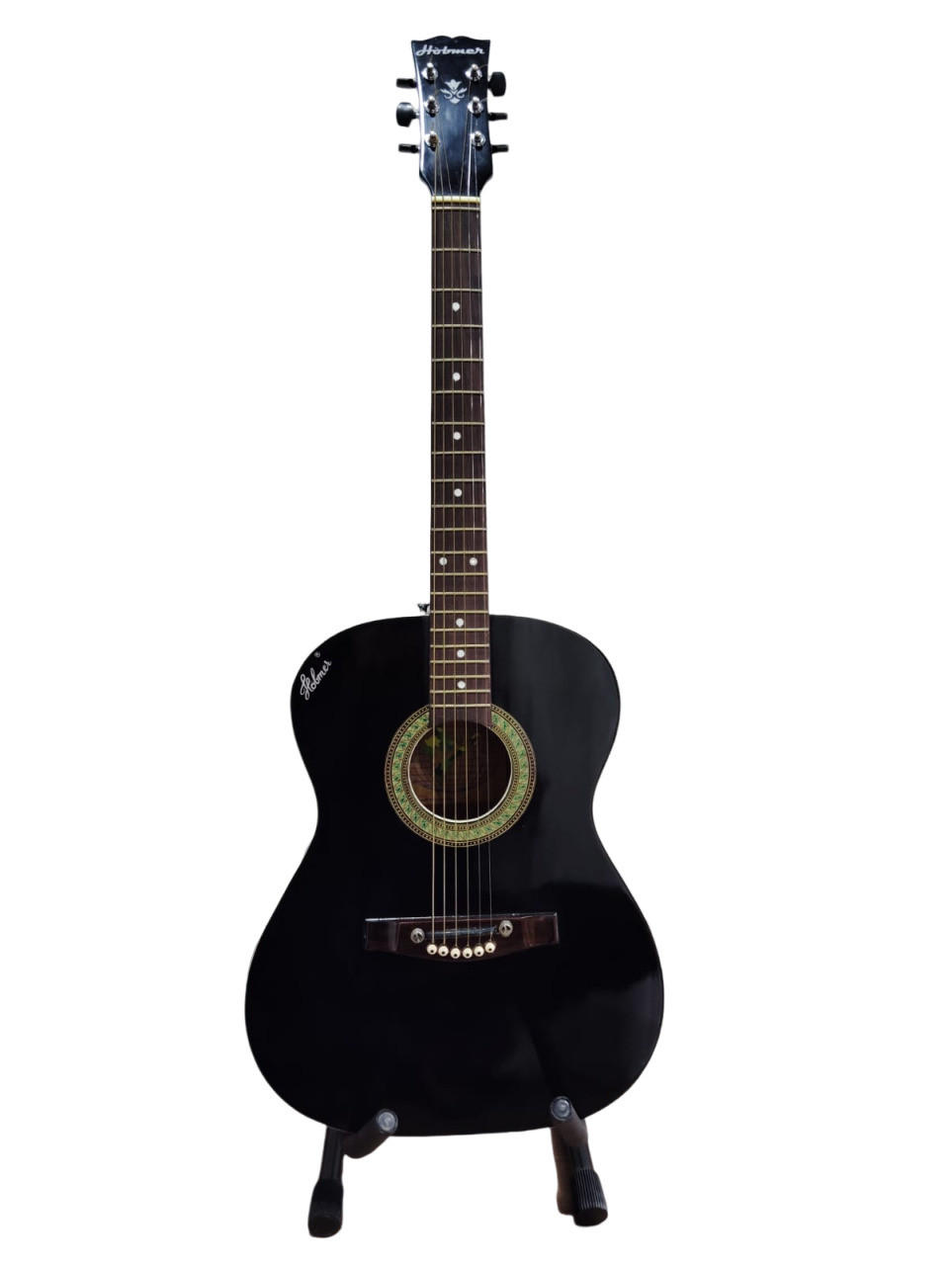 Hobmer 145 Semi-acoustic Round Shape GuitarBlack With Case