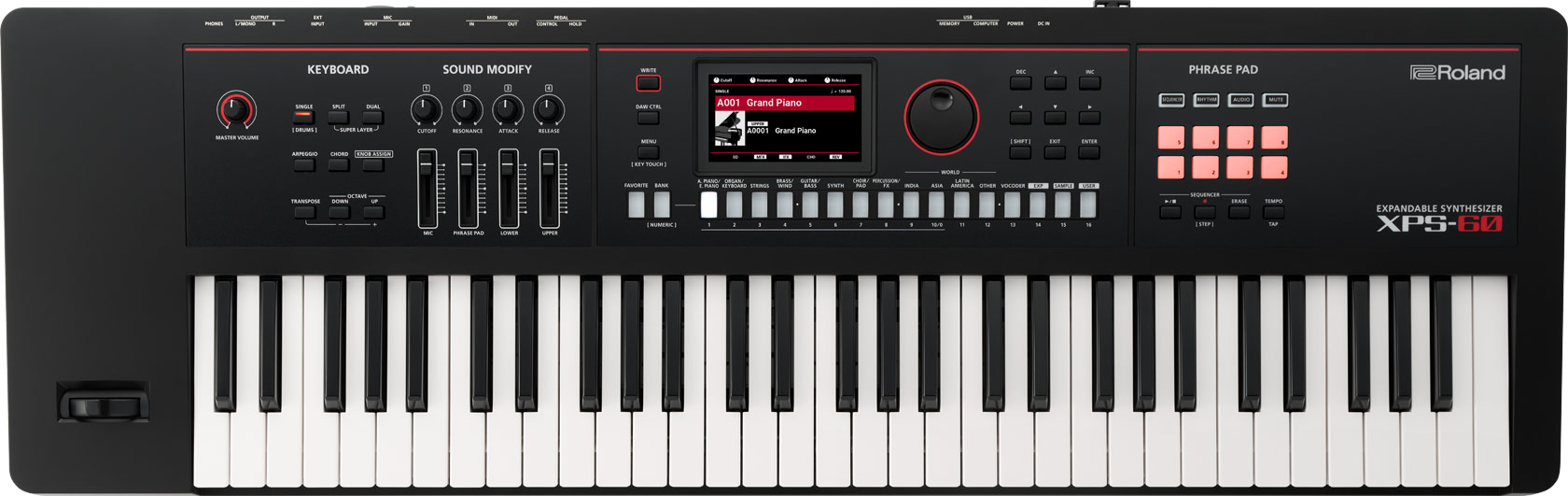 Roland XPS-60 Black Expandable Synthesizer Professional Performance Keyboard With Free Indian Tones And Loops