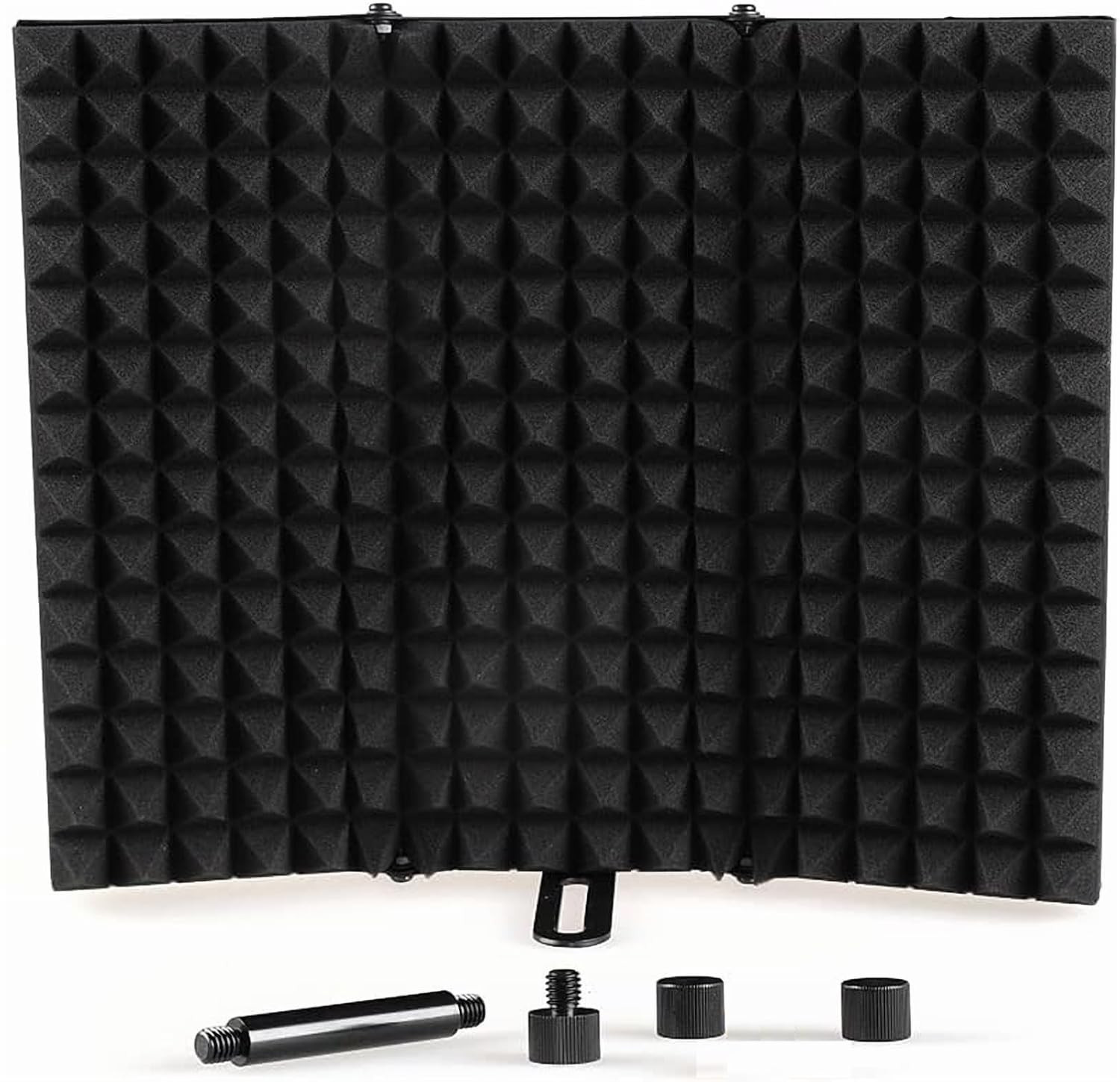 Digimore D-140 Microphone Isolation Shield 3-Panel Pop Filter Professional Foldable Vocal Booth High Density Absorbent Foam Suit for Any Condenser Mic Studio Sound Recording Podcasts Singing