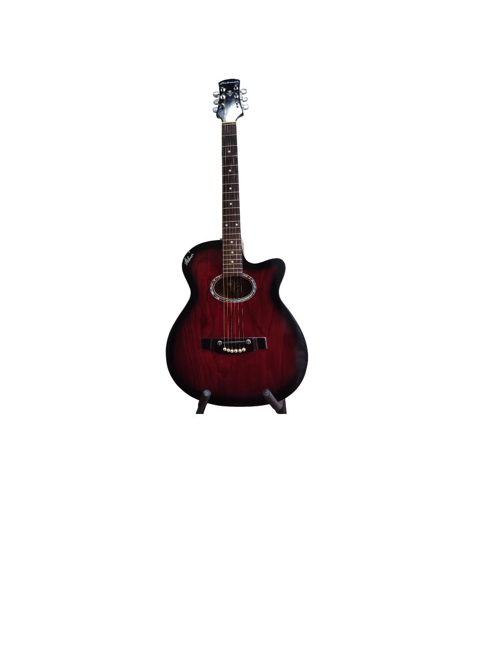Hobmer 175 F-Cut Semi-acoustic GuitarRed and Black With Case