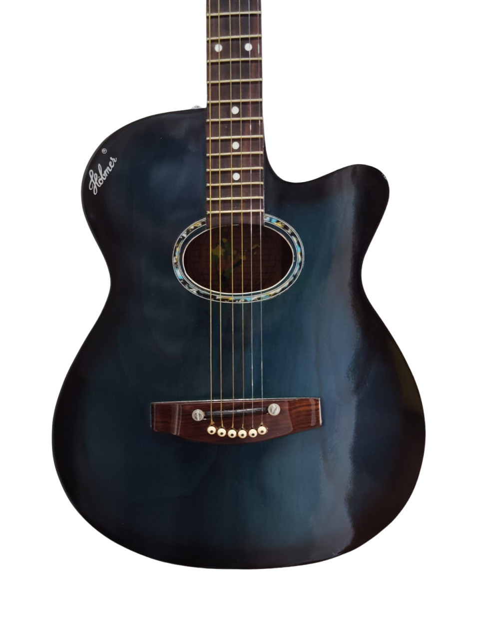 Hobmer 175 F-Cut Semi-acoustic Guitar 40Black And Blue With Case