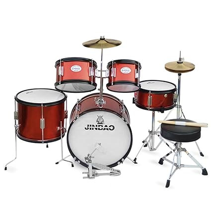 Jinbao JBJ1046 5-Pieces Junior Drum Set - Red