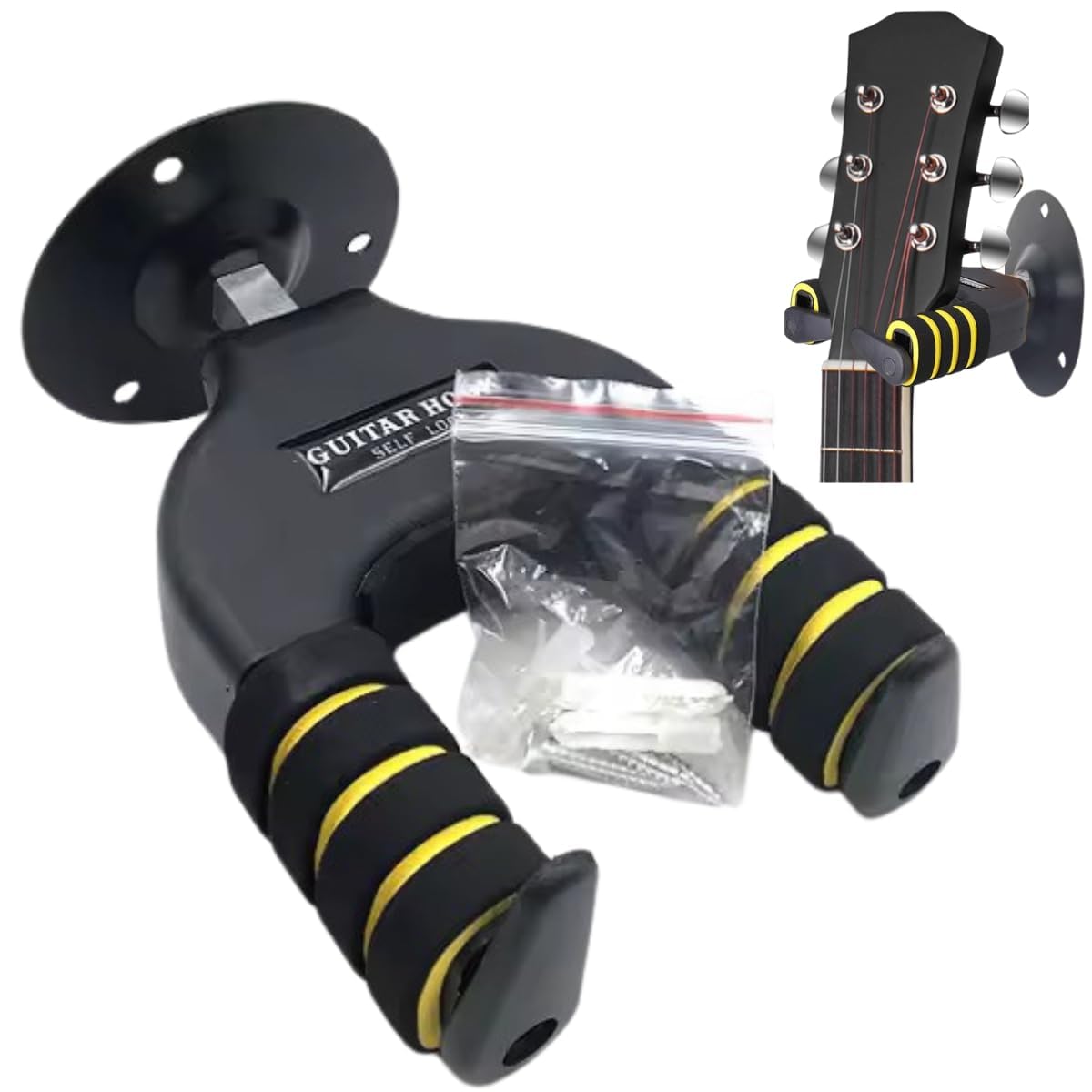 KAPS Premium Automatic Lock Wall Mount 14A Guitar Hanger for Guitars Bass Ukulele