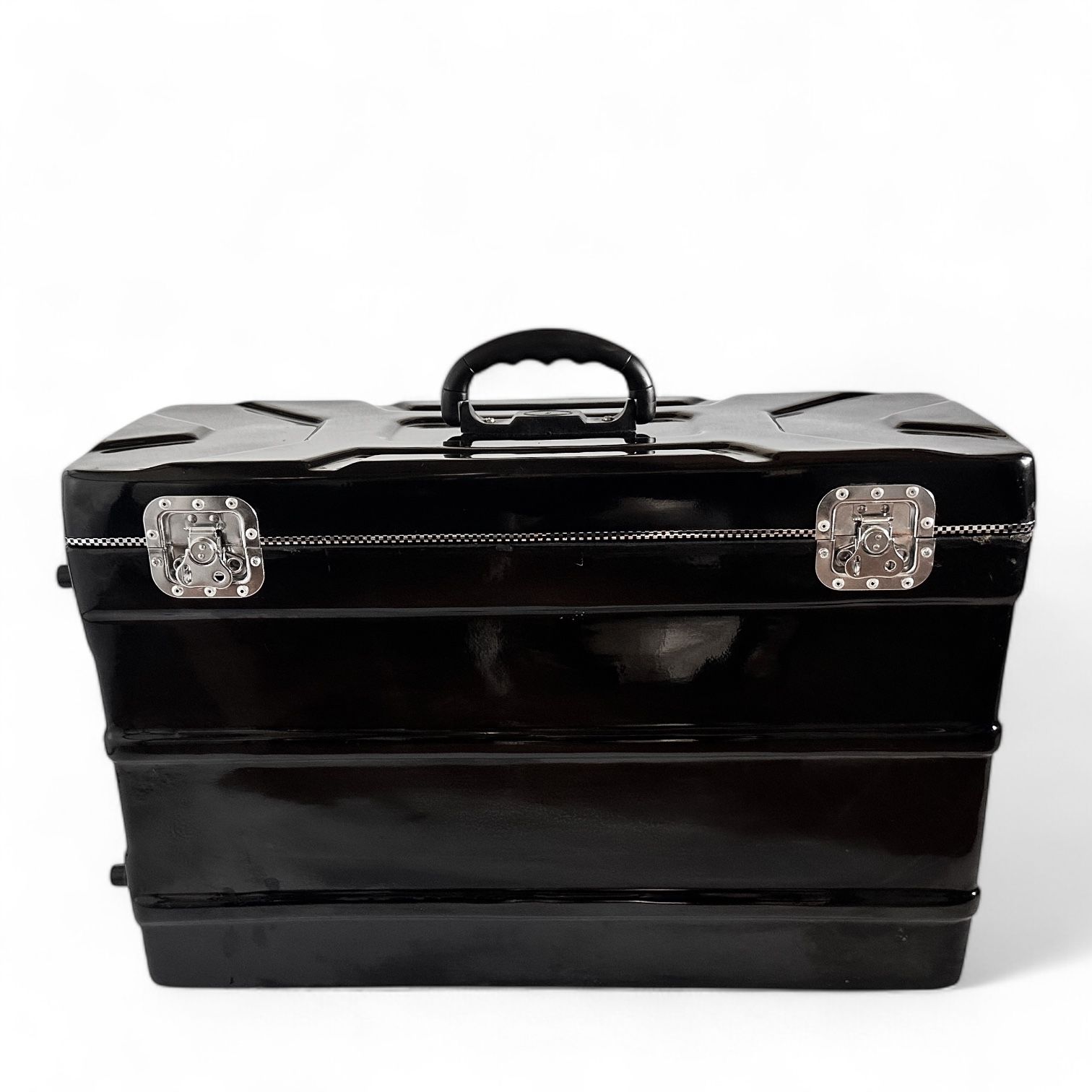 Hard FIber Case for 9 scale changer Harmonium With Trolley and wheels - BLACK