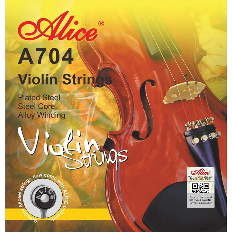 Alice A704 Violin string Set Plated Steel Plain String Steel Core PACK OF 1