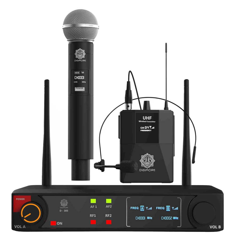 Image of Digimore UHF wireless microphone system d-305HL