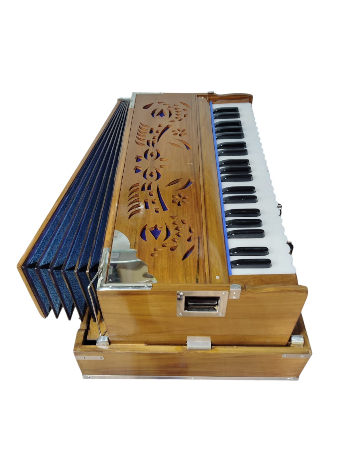 Harmonium 9 Stopper Folding 42 Keys Multi Fold Bellow Coupler Fundtion Harmonium Musical Instruments With Carry BagLight Brown