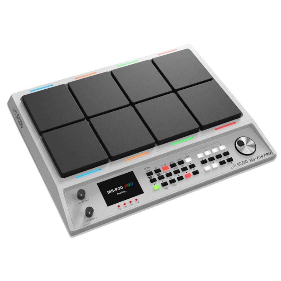 M-Studio MS-P30 PRO Digital Percussion Octapad With New Indian Tones and Bluetooth White