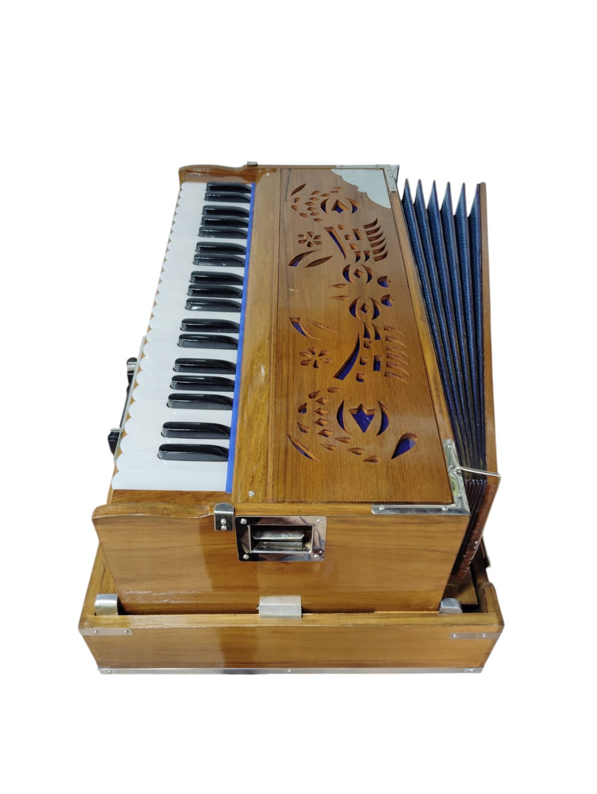 Harmonium 9 Stopper Folding 42 Keys Multi Fold Bellow Coupler Fundtion Harmonium Musical Instruments With Carry BagLight Brown