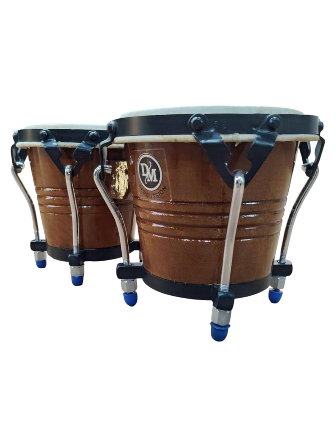 Original Bongo Drum Set with Tuning Wrench Professional Wooden Percussion Instrument for Beginner Adults Kids Natural Skin