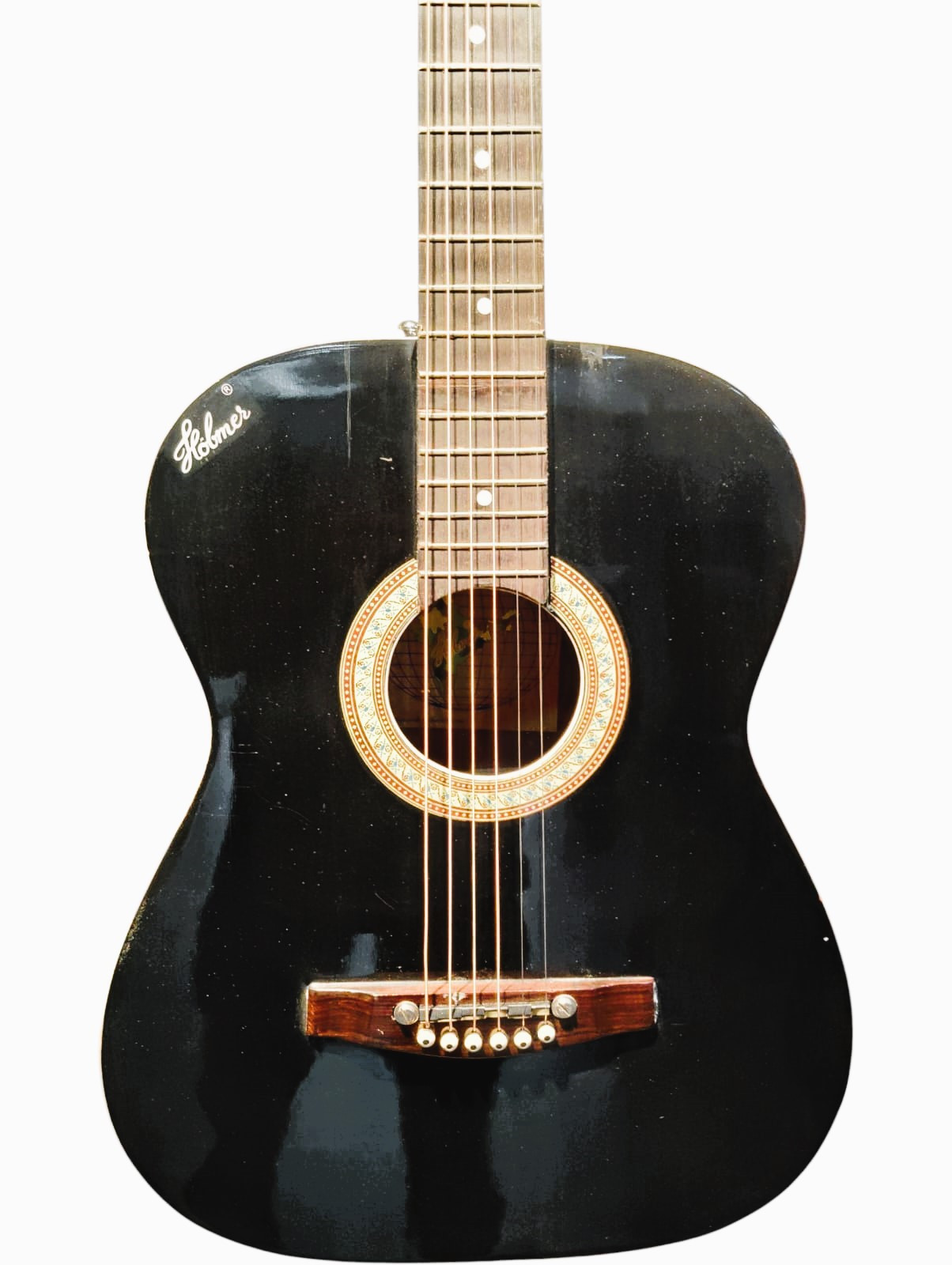 Hobmer 120 Export Semi Acoustic Round Shape Guitar 38Black With Case