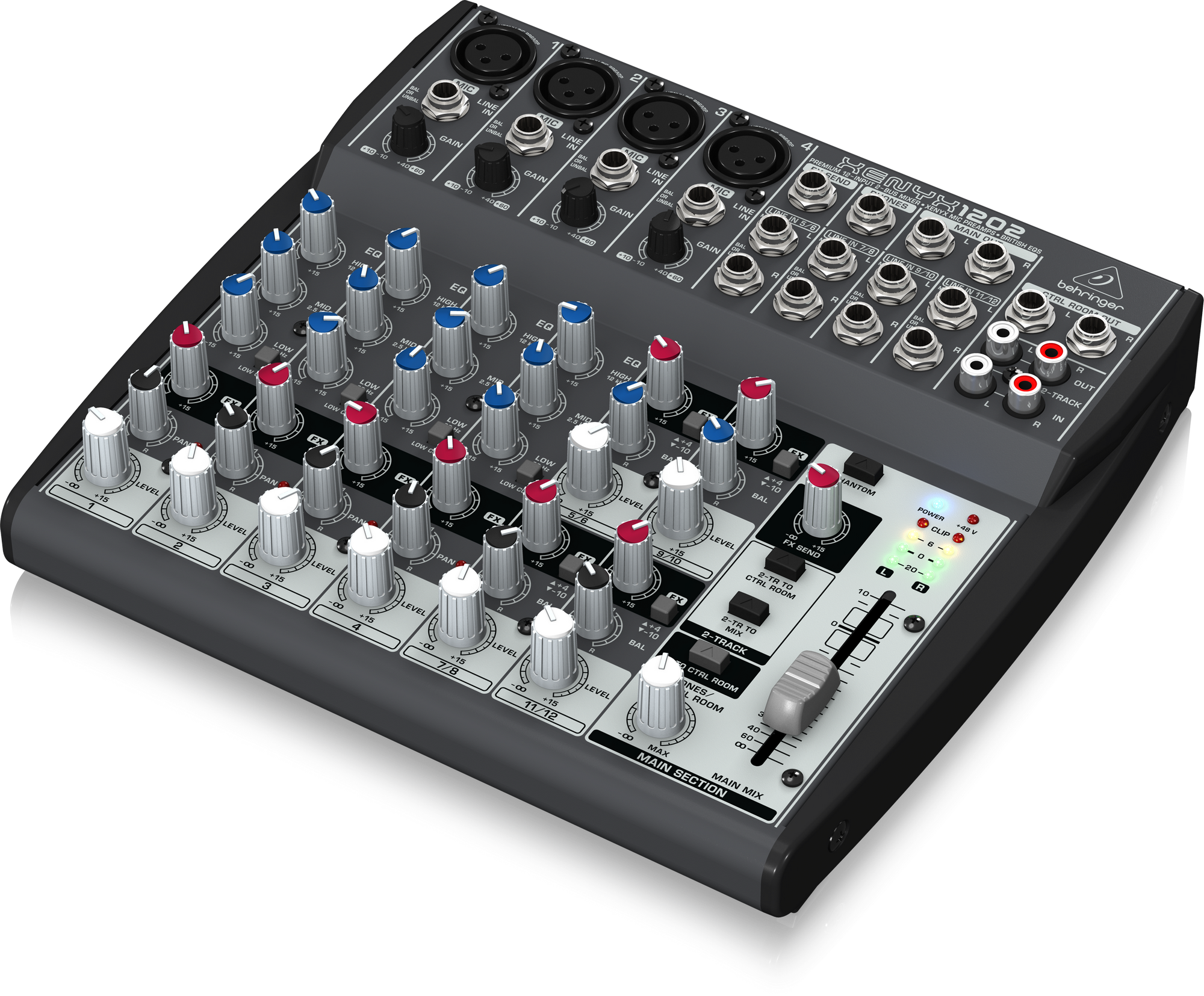 Behringer XENYX 1202 Premium 12-Input 2-Bus Mixer with XENYX Mic Preamps and British EQ